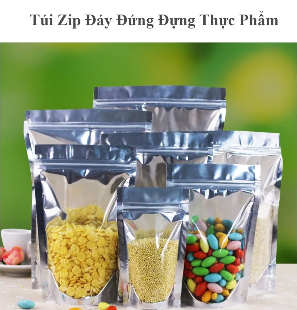 Túi zip đáy đứng 6 Túi zíp đáy đứng đựng thực phẩm