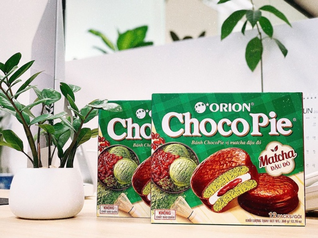 Mẫu bao bì mới của siêu phẩm bánh ChocoPie matcha kết hợp đậu đỏ